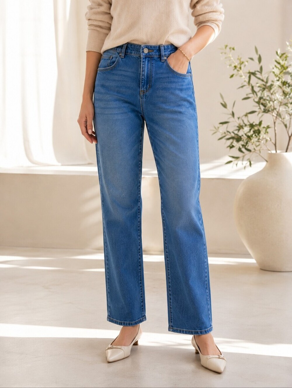 Scotch & Soda Amsterdam High Rise Straight Leg Jeans Relaxed Denim 38/30